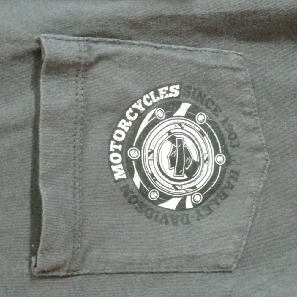 Harley-Davidson Gray Short Sleeve Pocket Six Circle Tee Shirt Mens XLarge